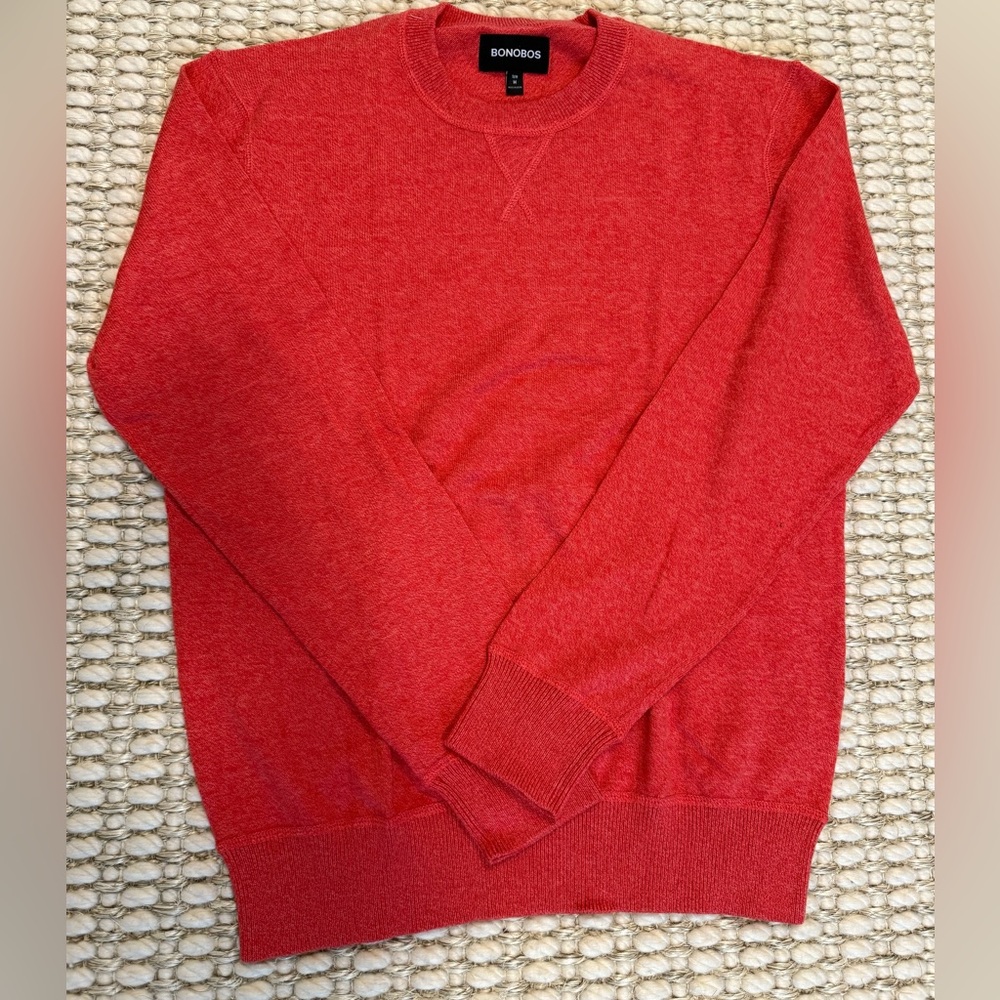 Bonobos Men's Vibrant Red Crewneck Sweater